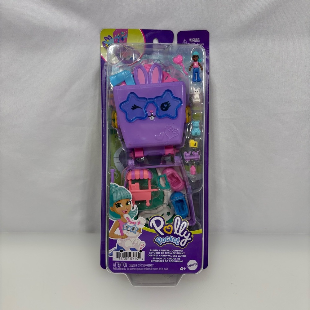 Polly Pocket Purple Bunny Compact Playset by Mattel 2023